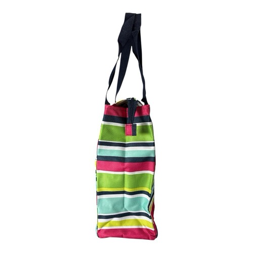 Nuevo con etiquetas Bolso Organizador Thirty-One 31 Alto Preppy Pop Rayas 11x13x6 Cremallera Superior - Imagen 2 de 9