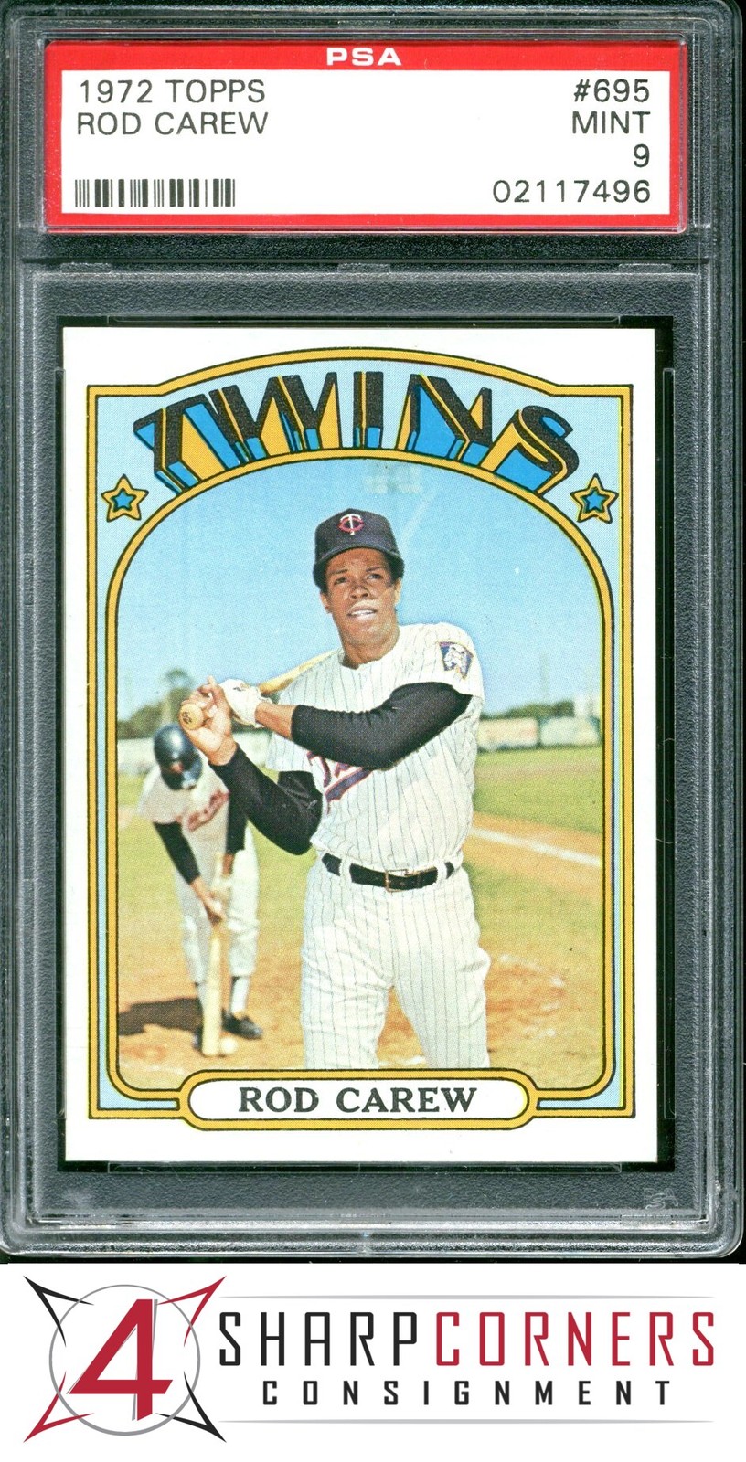 1972 TOPPS #695 ROD CAREW TWINS HOF PSA 9 SET BREAK