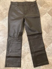 GAP Item #98  Brown Leather Pants 36x31 Rock Star Styled like 50's Iconic jeans