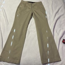 Lands End Women's 7 Day Elastic Back Waist Chino Pants Khaki