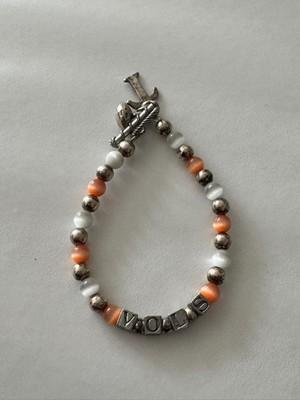 Tenessee Volunteers VOLS Beaded Bracelet Football Charm Bracelet