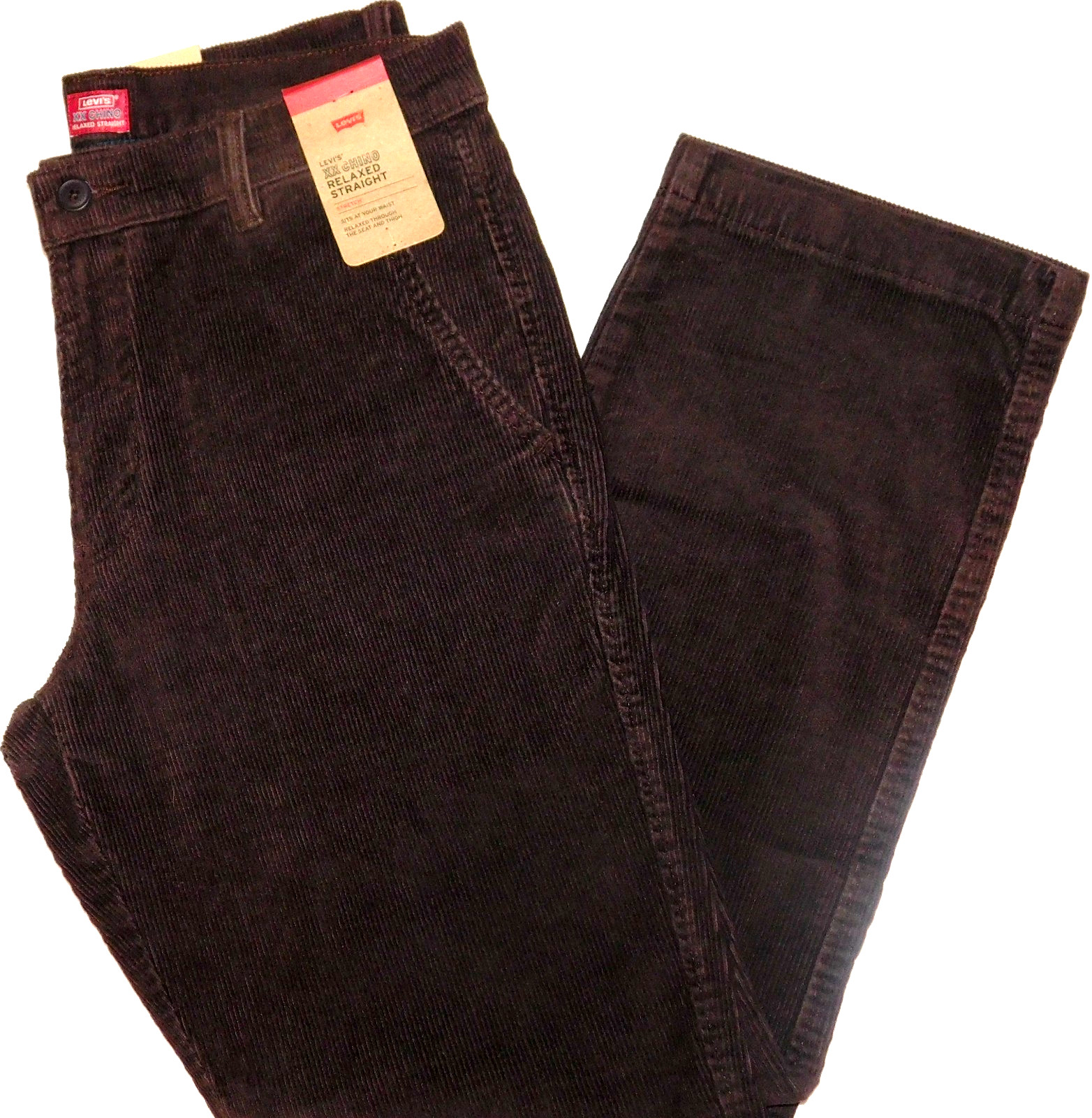 Xx Chino Relax Straight Corduroy Pants Stretch Midrise Coffe