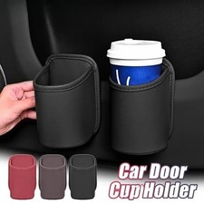 Car Door Cup Holder Clip On Seat Side Drink Holder Organizer Pu Leather 