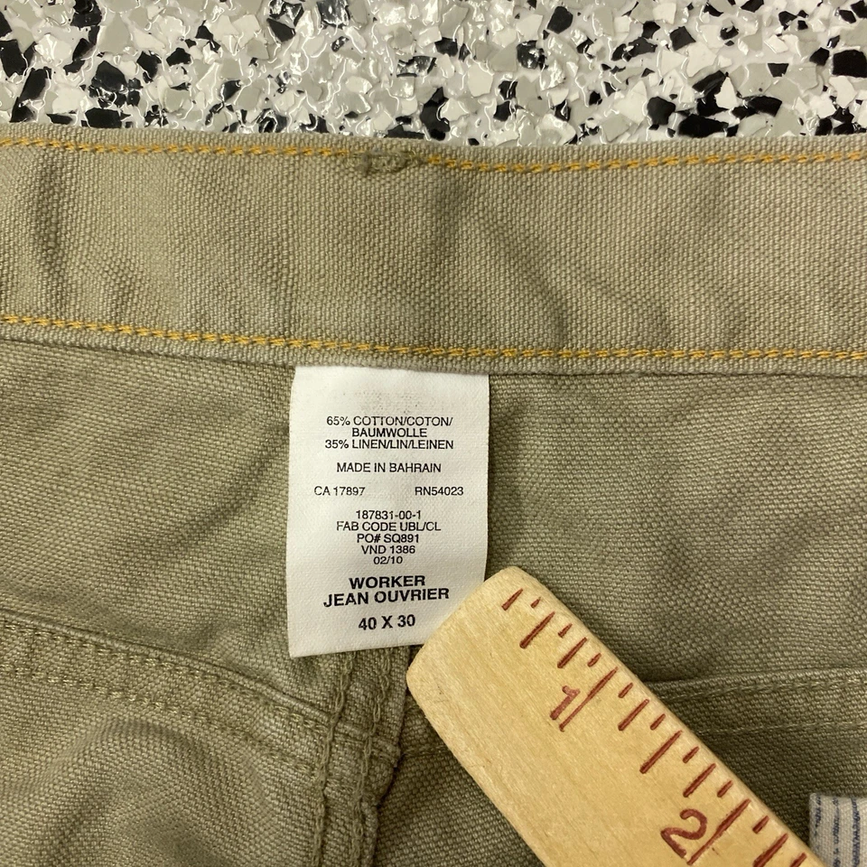Pantalones de mezclilla vintage Gap Worker para hombre 40x30 beige Y2K Foto 2 de 4
