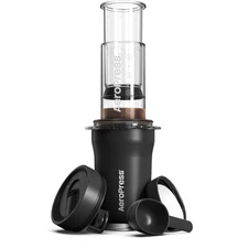AeroPress Go Plus, Small Portable Coffee Maker for Travel & Camping Black