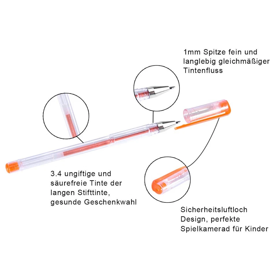 100 Pack Of Gel Pens Extra Sparkle Glitter Pen For Home School Office Best Price - Image 4 of 4