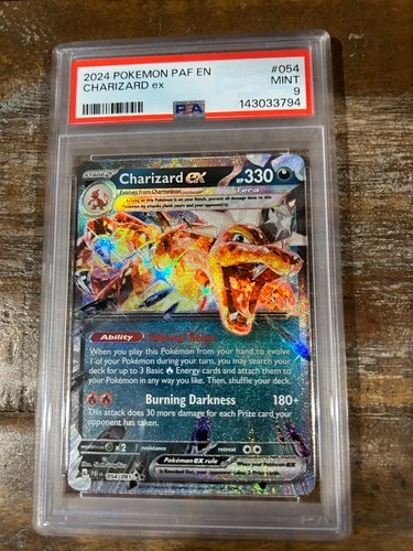 Pokemon 2024 8 Paldean Fates CHARIZARD EX #054 PSA 9 MINT RARE