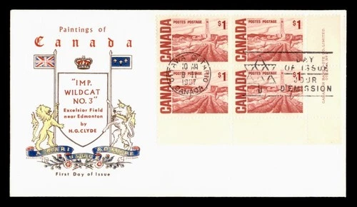 DR WHO 1967 CANADA FDC $1 ART PAINTING PLATE BLOCK JACKSON/CHICKERING w30920