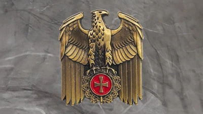 Pin Adler mit Eichenlaub und Kreuz - Reichsadler - Reichskanzlei - 3,5 x 3 cm