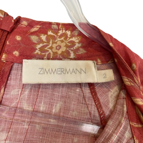 Zimmermann Veneto Border Dress Size 2 / 12 AU / 8 US Long Linen Midi - Picture 7 of 11