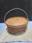 Vintage Lodge 10" Cast Iron Dutch Oven Camping Pot 3 Legs With Handle and Lid