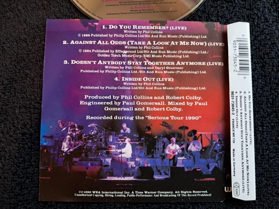PHIL COLLINS Do You Remember? live 4 track import cd single 1990 Genesis - Image 2 of 2