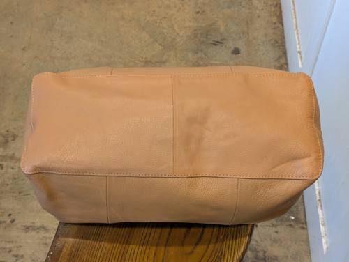 Lucky Brand Large Leather Satchel Tote VACHETTA Brown 0313DM0124 Chic Hobo - Picture 9 of 13