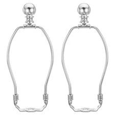 2 Sets 6.5-inch Lamp Harp Kit with Finial Chrome Shade Bracket Holder