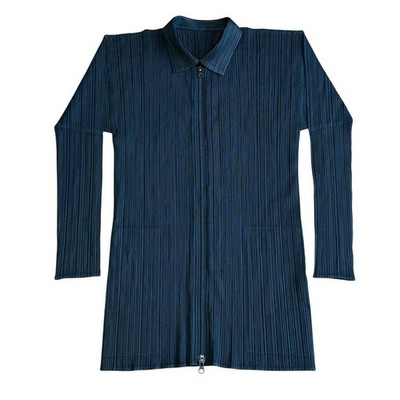 PLEATS PLEASE Issey Miyake Pleated Double Zip Jacket Cardigan 100% Polyester