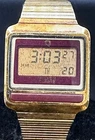 Vintage  1970s TIMEX LCD Mens 29.5mm Gold Tone Digital Watch Running Condition