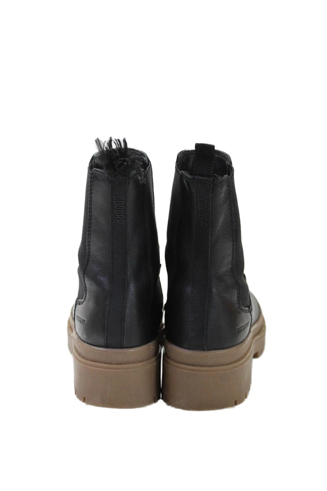 Botas Chelsea Cougar para mujer cuello redondo plataforma media pantorrilla negras talla 9 Foto 3 de 4