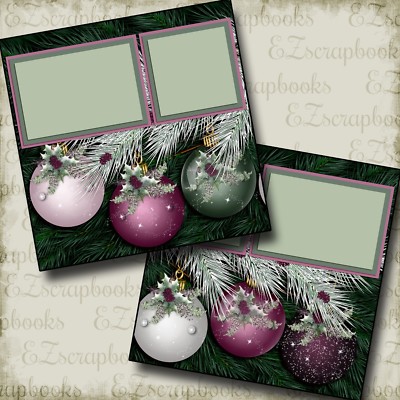 Purple Christmas - 2 Premade Scrapbook Pages - EZ Layout 2883