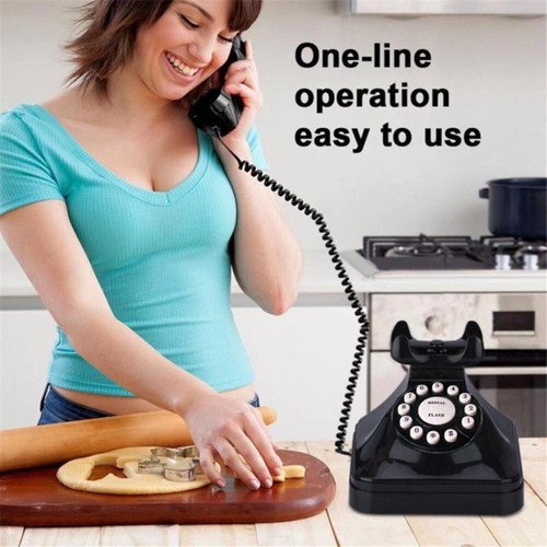 Wired Retro Style Home Phone Communication Tools Hotel Office House Bar - Zdjęcie 2 z 9