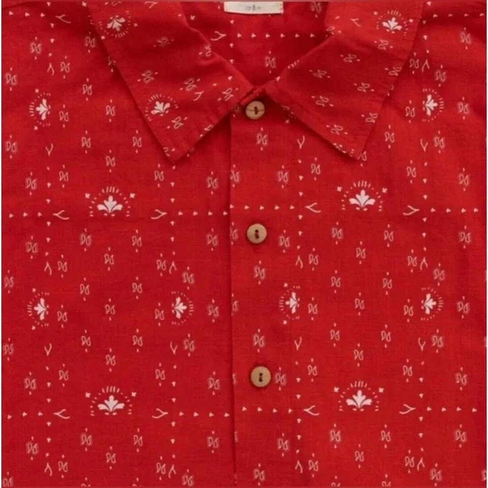 NWT Fin & Vince woven linen blend shirt in paisley trail XL — 第 2/4 张图片