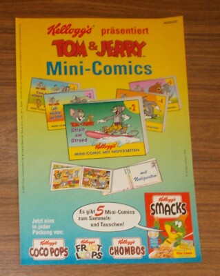 Seltene Werbung KELLOGG'S SMACKS Tom & Jerry Mini-Comics 1997