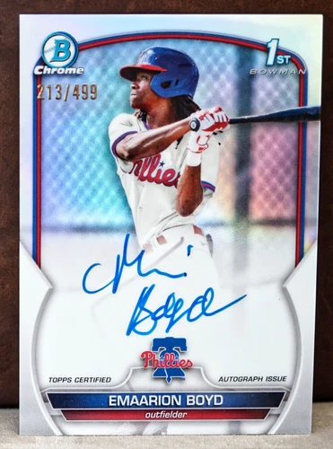 2023 Bowman Chrome Auto EMAARION BOYD SP /499 1st Bowman Refractor #CPA-EB