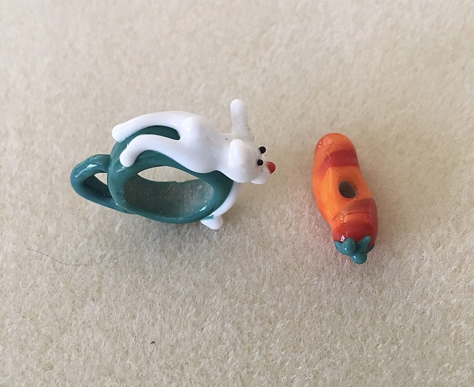 Cierre de palanca de murano Bunny & Carrot Foto 2 de 4