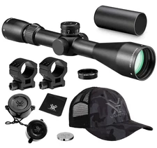 Vortex Optics Razor HD LHT 4.5-22x50 Riflescope XLR-2 MRAD w Rings & Hat Bundle