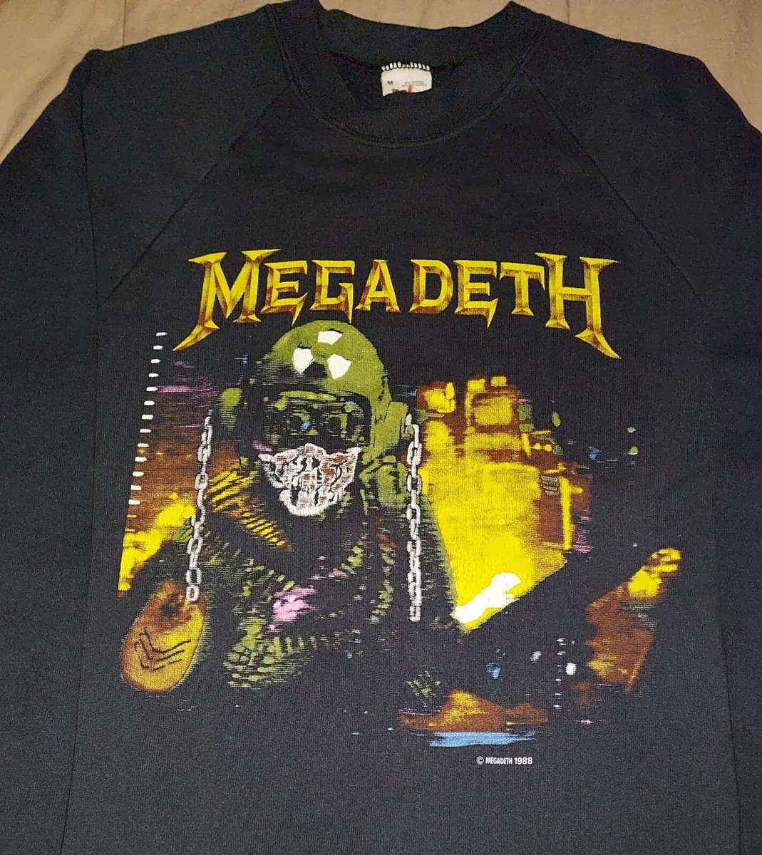 VTG 1988 MEGADETH SO FAR GOOD WHAT SWEATSHIRT MEDIUM CREW 80s