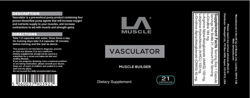 Potente fórmula activadora de bomba pre-entrenamiento LA Muscle Vasculator - Imagen 2 de 26