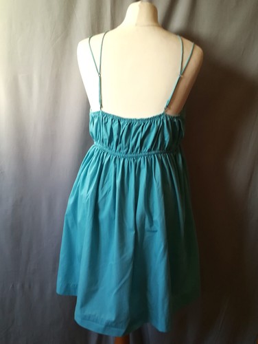 Abercrombie And Fitch Dress Size L Babydoll Spaghetti Straps Blue - Picture 7 of 12