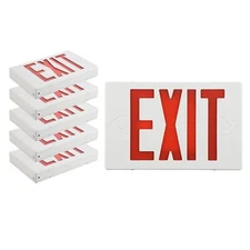 6 Pack- Led Red LED Exit Signs with Emergency Lights -UL Listed Double Face H...
