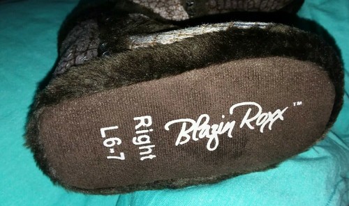 BLAZIN' ROXX Toddler Brown Slippers Boots House Shoes 5706602-L sz 6-7 - Picture 3 of 5