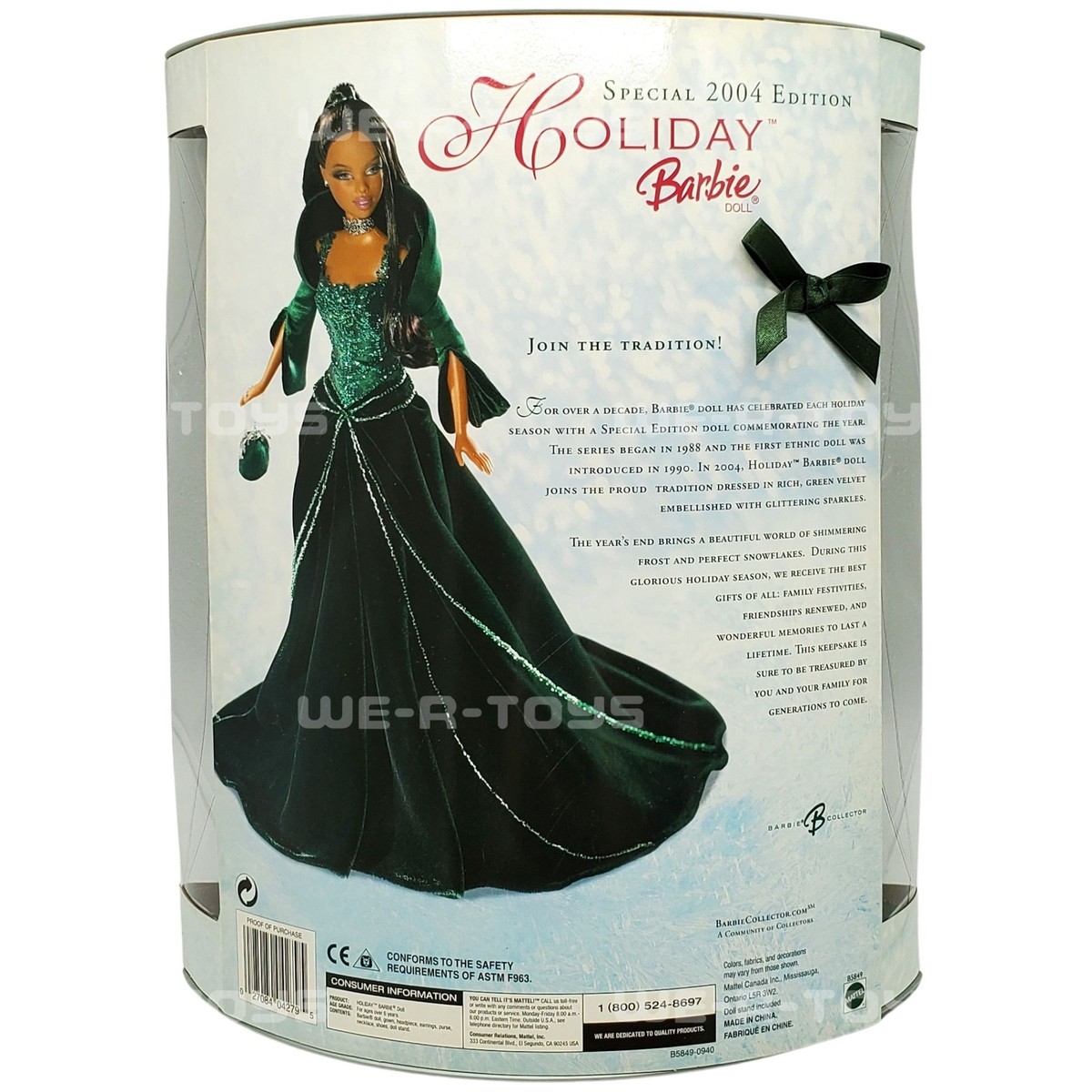 2004年 45th記念 ホールマークバービーオーナメント 黒のドレス 2004 Holiday Barbie Special Edition African American Green