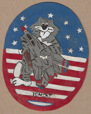 Handmade Tomcat Aircraft  6'' by 5'' Leather Patch
