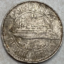 Par A Dice Riverboat Peoria IL Illinois $1 Casino Chip Gaming Token T3686