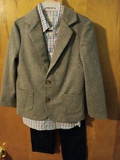 Wonder Nation Boys' NEW 3-Piece Suit, Boys Size 4, Grey Jacket, Navy Blue Pants