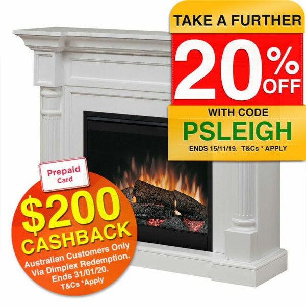 Dimplex White Kenton Electric Fireplace Heater Mantle Fire Smoke Effect 2kw For - Dimplex Kenton Mantel White 2kw Electric Fireplace