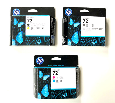 3 x Druckkopf HP Designjet T610 T770 T1300 T2300 / Nr. 72 C9384A C9383A C9380A