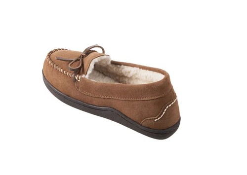 ISOTONER suede fur lined women's moccasin slippers Memory Foam 7.5-8 TAN - Picture 6 of 6