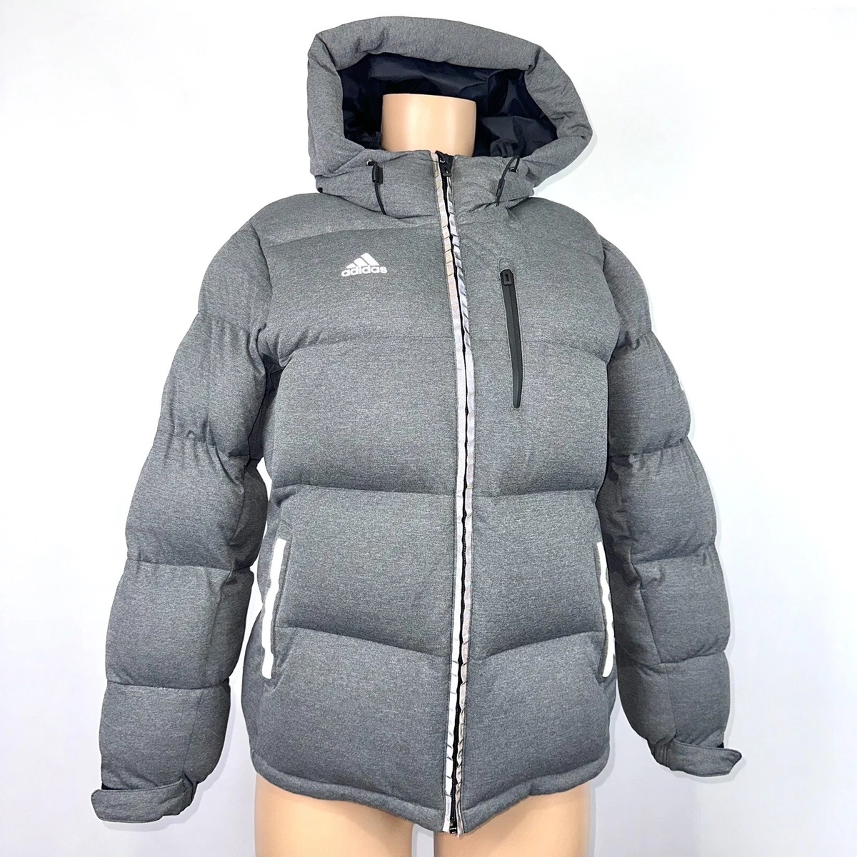 Grey adidas puffer jacket top