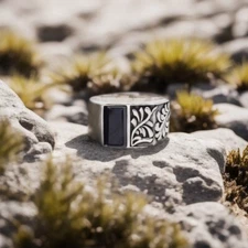 Black Onyx Designer Ring 925 Sterling Silver Handmade Gemstone Jewelry