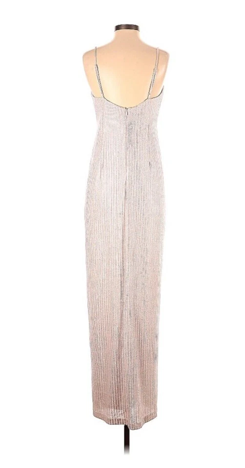 Aidan Mattox Gorgeous Maxi Cocktail Dress ~ Beautiful Silvery Blush Pink ~ Sz 4! - Image 2 of 4