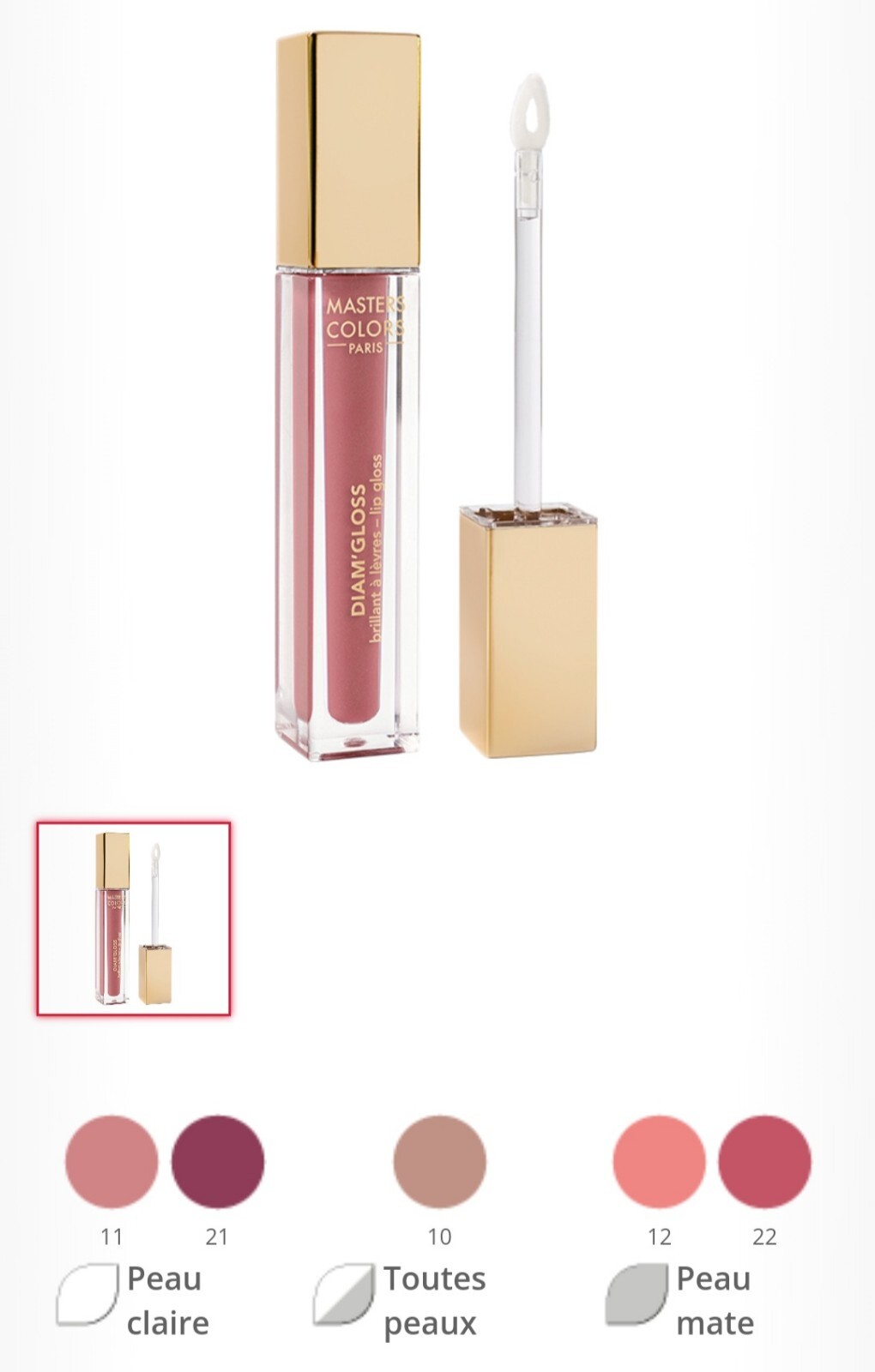 Diam'Gloss 11 Masters Colors le gloss idéal pour illuminer votre maquillage de bureau