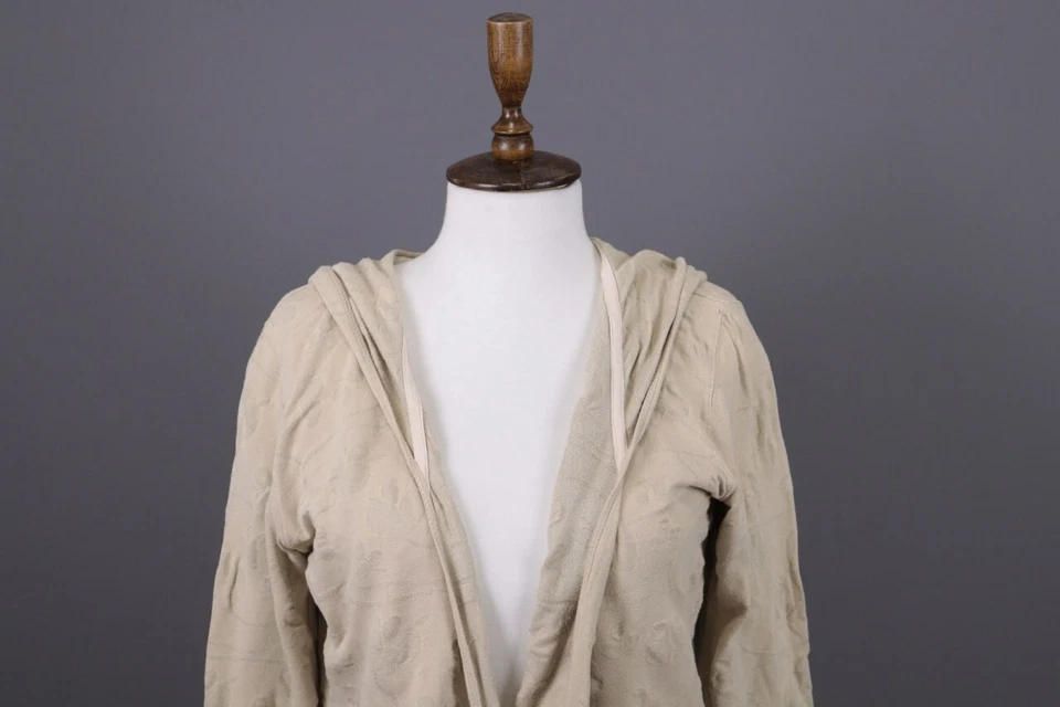 Cárdigan Suéter Gudrun Sjoden Beige Floral Lagelook Cordón Envoltura Talla L Foto 2 de 4