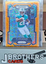 2023 PANINI PRIZM ORANGE LAZER DE'VON ACHANE RC, DOLPHINS