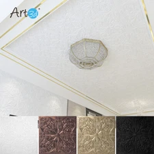 Art3d 12pcs Decorative Ceiling Tile 2x2 Glue up, Spanish Floral,Covering 48sq.ft