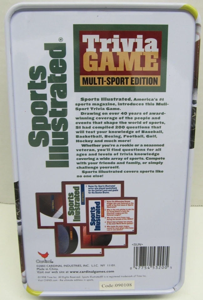 Sports Illustrated Trivia Game ~ Multi-Sport Edition in Metal Box  (#2366) - Image 2 of 4