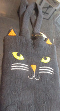 West Elm Kids Halloween cat tote bag felt black New w tag