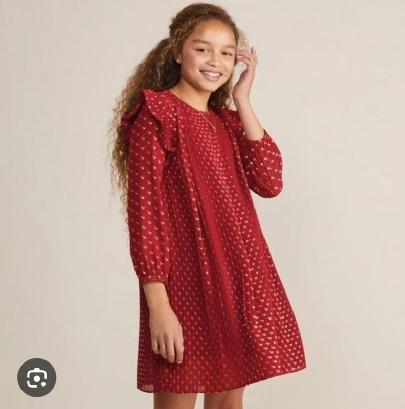 Girls XL Vineyard Vines Pleaded Dress Red/Maroon/Sangria Color NWT